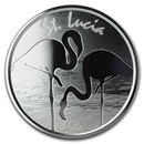 2019 St. Lucia 1 oz Silver Pink Flamingo BU 2019 St. Lucia 1 oz Silver Pink Flamingo BU